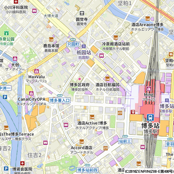 福岡周辺の観光地図