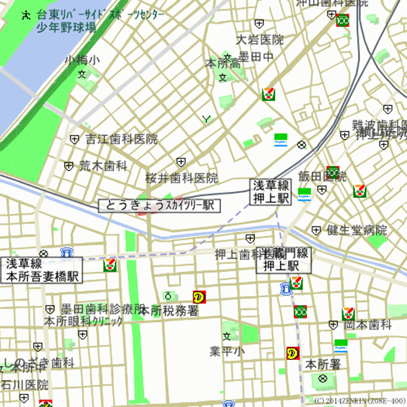 道路地図(緑系)