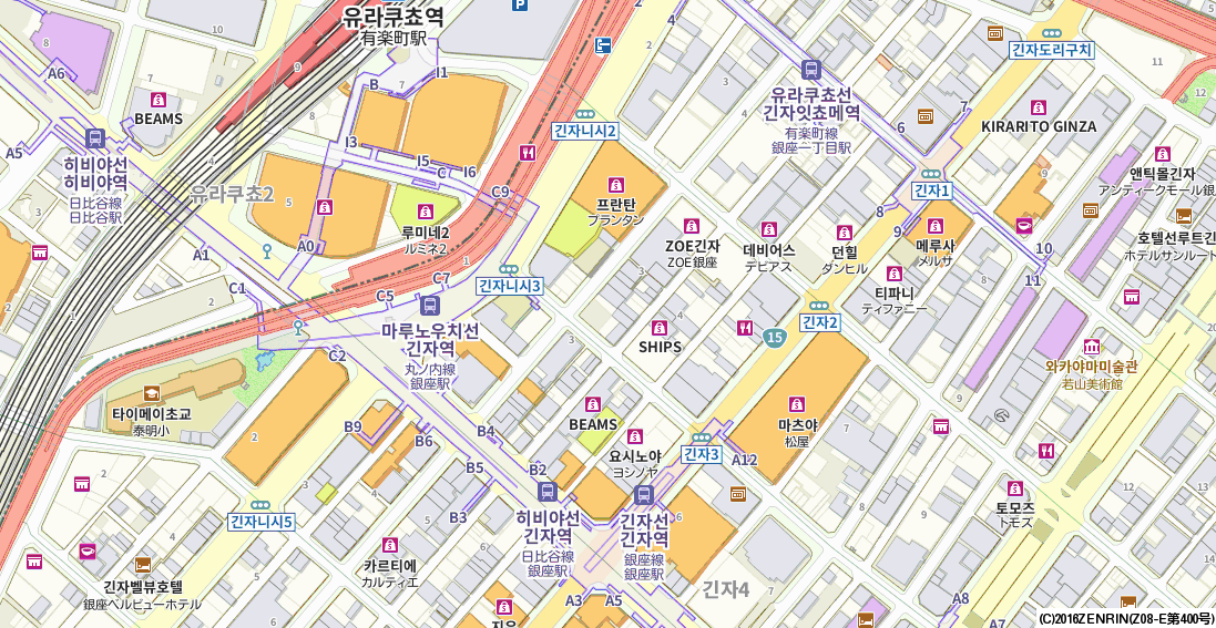 韓国語版のゼンリン多言語地図