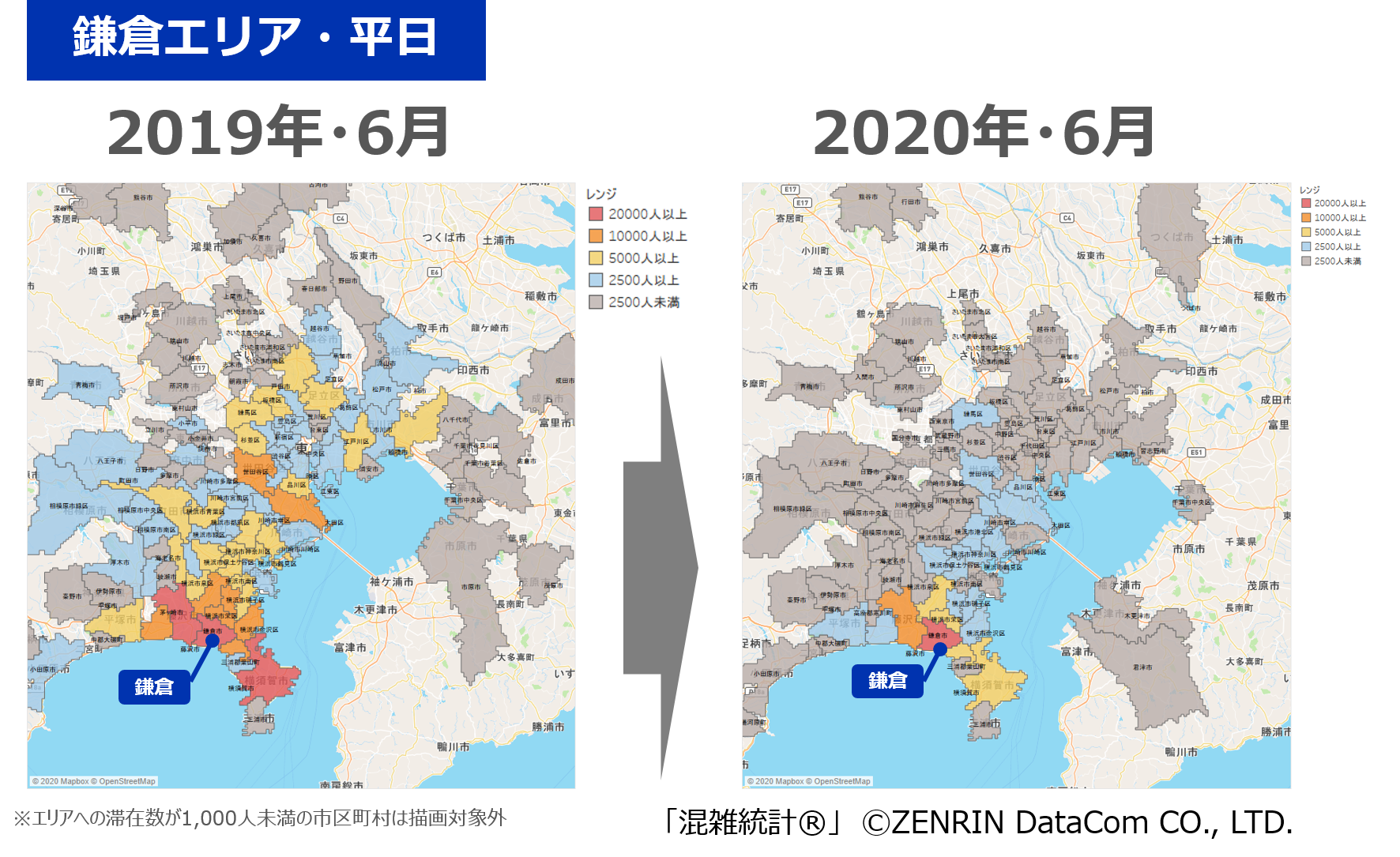 居住地分布の比較(鎌倉)