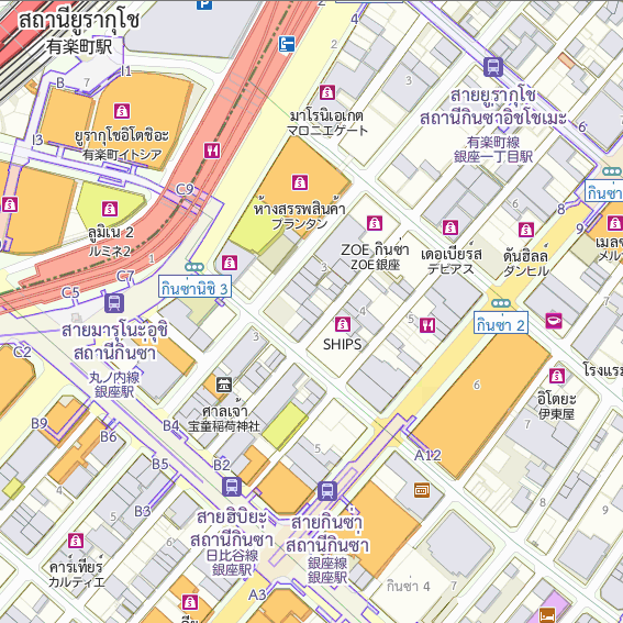 銀座周辺の観光地図